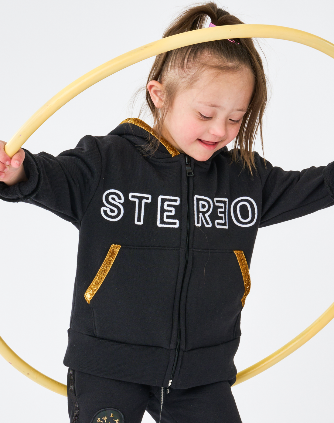 Embroidered Sparkle Zip Hoodie
